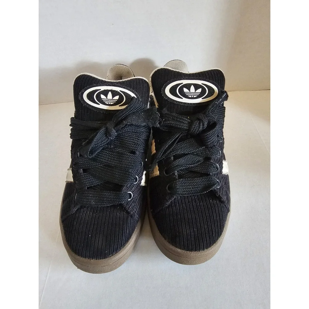 Adidas Campus Black White Gum Sole Sneakers Men's 6 Corduroy Upper - Picture 2 of 8